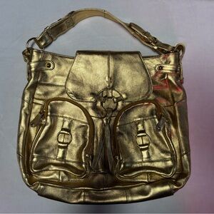 Y2K Vintage Oversized Gold Shoulder Bag